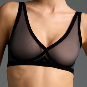 EBY Sheer Black Mesh Bralette large